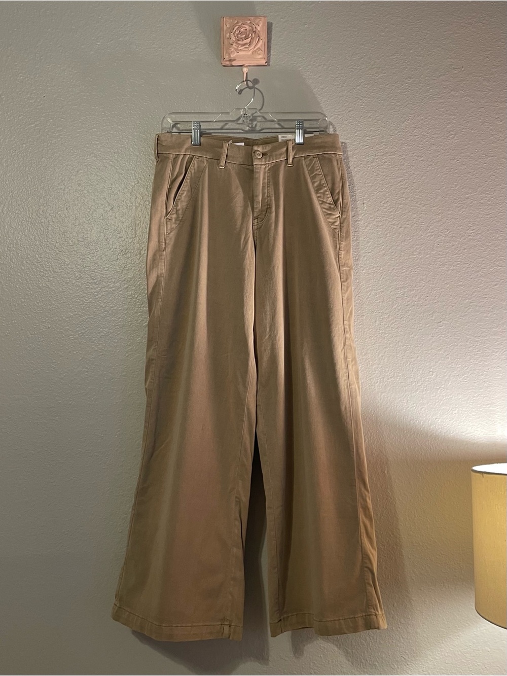 American Eagle Outfitters Wide-Leg Khaki Chinos